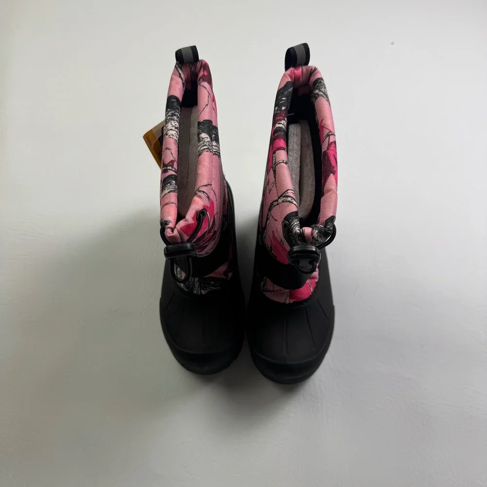 Daybreak Brand Camo Pink Snow Boots Kids Size 11 Thinsulate -25F Reflective NEW